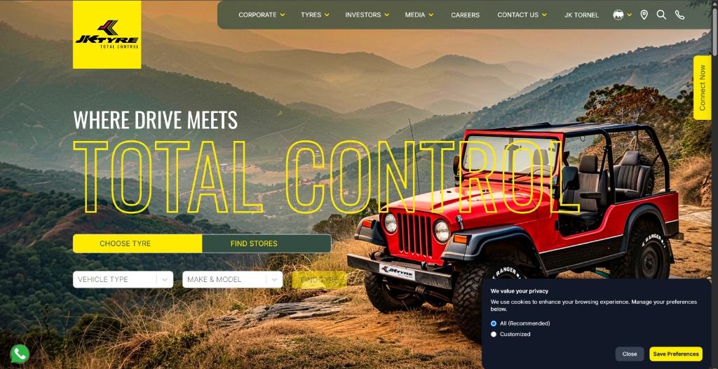 JK Tyre Website
